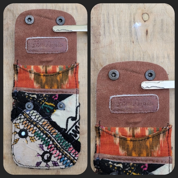 🌎👽 Free People Boho Embroidered Repurposed vtg banjara hippie Wallet card case - Picture 3 of 16